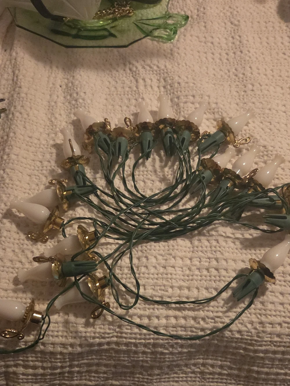 Vtg Hurricane Lamp Christmas String Lights - 20 Light Strand Working Novelty